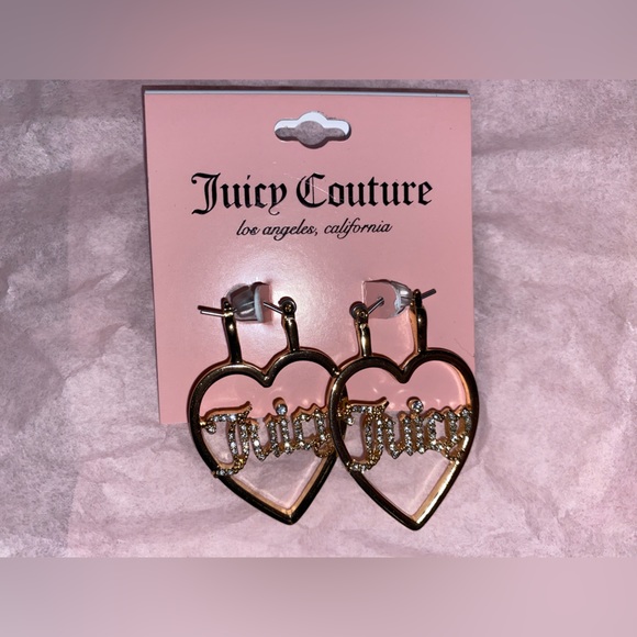 Juicy Couture Accessories - Juicy Couture heart earrings with gems ✨